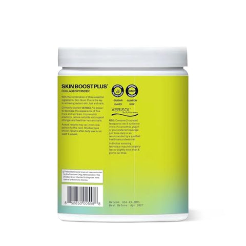 Sparkle Collagen - Sparkle Wellness Skin Boost Plus | Pó de Colágeno Hidrolisado VERISOL com Peptídeos de Colágeno Bioativos e Vitamina C | 50 Porções | Sem Sabor | 50g