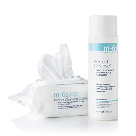 M 61 - M-61 Perfect Cleansing Cloths – 30 Tratamentos – Lenços de limpeza suave com vitamina E e lavanda  M-61