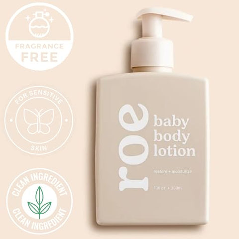 Loção Hidratante para Bebês Sem Fragrância | Ideal para Peles Sensíveis | Leve e Hidratante | Para Bebês, Infantes, Crianças e Mais | 100ml - Roe Wellness