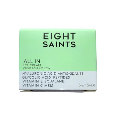 Skin Care Creme para os Olhos All In, Natural e Orgânico, Anti-Envelhecimento, Reduz Inchaço, Rugas e Bolsas Sob os Olhos, Tratamento para Olheiras, 15g - Eight Saints