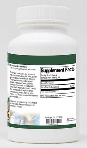 Terravita - Chá de Java (Orthosiphon stamineus) – 450 mg (100 Cápsulas) – 2 Pacotes