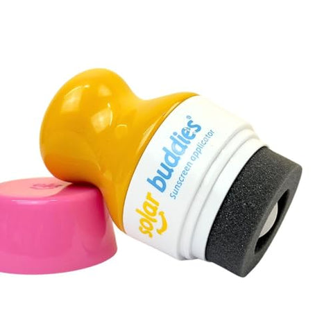 Aplicador de Protetor Solar Solar Buddies – Rosa Único – Roll on Reutilizável Livre de BPA com Esponja, FPS, Protetor Solar