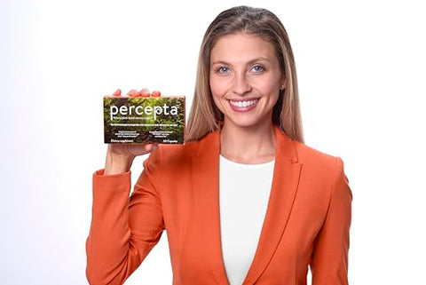 Suporte à Memória à Base de Plantas – Estimulante Natural para o Cérebro – Memória, Foco, Concentração – 30 Dias de Fornecimento - Percepta