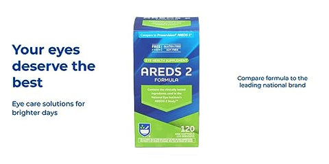 AREDS 2 Softgels – 120 cápsulas, Suporte Macular para Saúde dos Olhos e Visão, Contém Luteína, Vitamina C, Zeaxantina, Zinco - Rite Aid