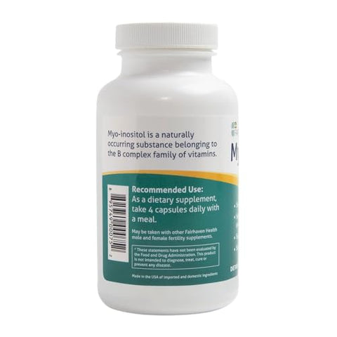 Myo-Inositol 2000mg | Suplemento para Fertilidade Masculina e Feminina e Equilíbrio Hormonal | Vitamina B8 | Cápsulas de Pó de Inositol | Livre de Glúten, Laticínios e Soja | - Fairhaven Health
