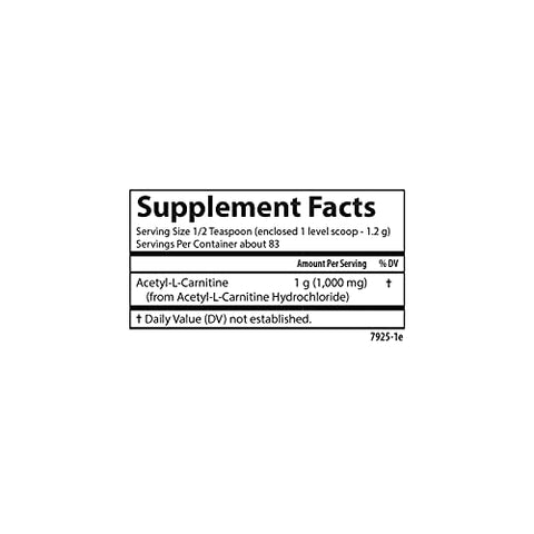 Pó de Acetil L-Carnitina, Aminoácido de Forma Livre, Saúde Cognitiva, Função Cerebral - Carlson
