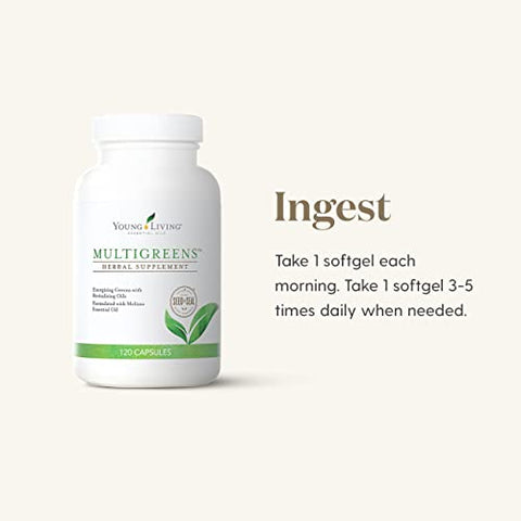 MultiGreens – 120 Cápsulas – Óleo Essencial de Melissa – Suporte à Saúde Imunológica e Bem-Estar Geral com Ingredientes Naturais - Young Living