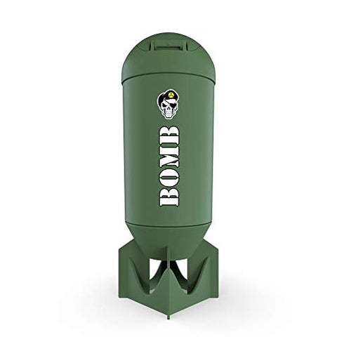 Bomb | Garrafa Shaker Temática Militar | Copo à Prova de Vazamentos com Compartimento de Armazenamento | Misture Pós Proteicos - Battle Shakers