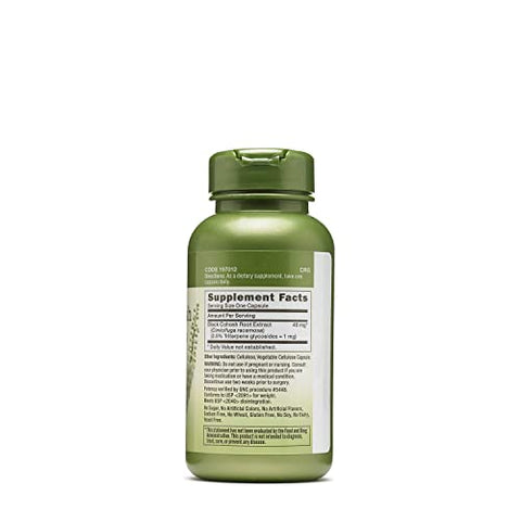 Herbal Plus Extrato de Black Cohosh 40mg – 100 Cápsulas (100 Porções) - GNC