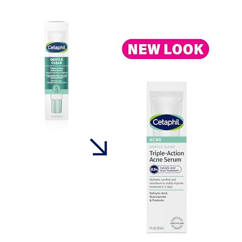 Gentle Clear Tratamento Triplo para Acne com Ácido Salicílico, Trata e Previne Acne, Ideal para Marcas Pós-Acne, para Todos os Tipos de Pele, 30ml (Embalagem Pode Variar) - Cetaphil