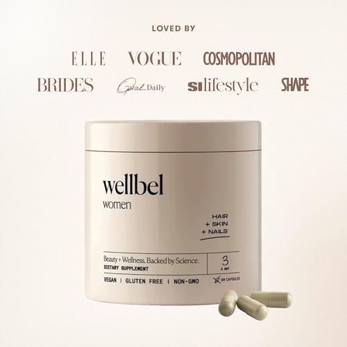 Suplemento Feminino para Cabelo, Pele e Unhas, Vegano, Sem Glúten e Não Transgênico 90 Cápsulas - WELLBEL