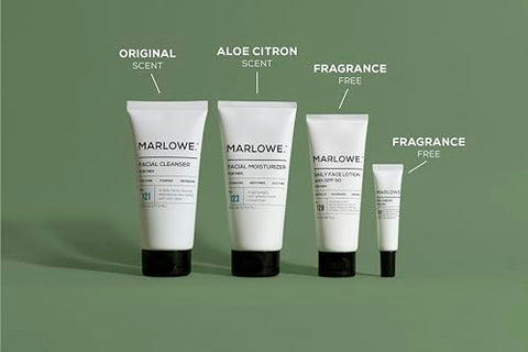 MARLOWE. - Kit Essencial Diário No. 204 para Cuidados com a Pele Masculina: Kit Facial No. 121 Limpeza Facial, No. 123 Hidratante Facial, No. 127 Creme para os Olhos, No. 128 Loção Facial Diária com FPS 50. Presente Perfeito!