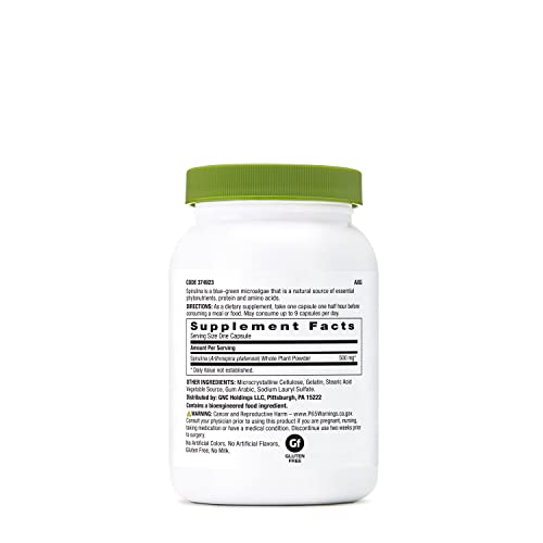 SuperFoods Spirulina em Pó de Planta Inteira – 100 Cápsulas (100 Porções) - GNC