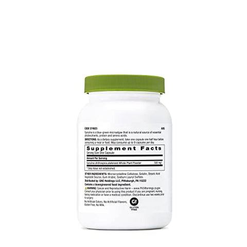 SuperFoods Spirulina em Pó de Planta Inteira – 100 Cápsulas (100 Porções) - GNC