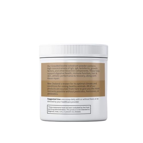 Colostro de Carne Bovina Alimentada com Capim – Suporte à Função Imunológica, Saúde Intestinal, Cabelo, Anti-Envelhecimento, Desempenho Atlético, Recuperação – 90g Pó sem Sabor, 3000mg por Porção - Primal Being