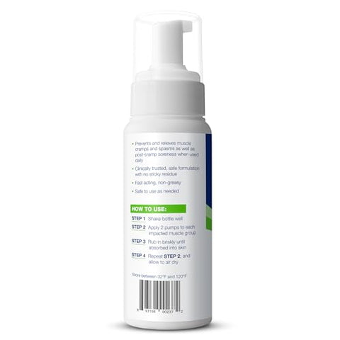 Relief Espuma para Cãibras Musculares Rápida Ação, Dor nas Pernas com Sulfato de Magnésio – 200 ml – 1 Unidade - Theraworx