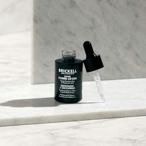 Brickell Men's Products - Brickell Serum Anti-Envelhecimento Ácido Hialurônico para Rosto, Revitalizante Diurno para Homens, Natural – 30ml