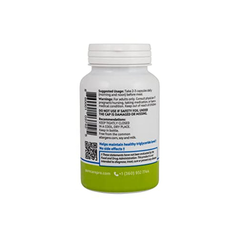 Pure Care Pro - Tryglicare – Suplemento Natural para Redução de Triglicerídeos e Manutenção de Níveis Saudáveis, Vegano – 60 cápsulas