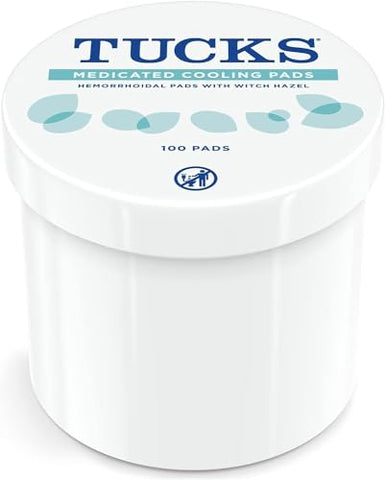 TUCKS - Tucks Almofadas Refrescantes para Hemorroidas Medicadas. 100 Unidades Cada (Pacote com 2)