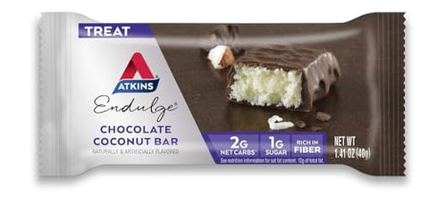 VEMAX - Barra de Chocolate e Coco Endulge, Sobremesa Favorita, Rico em Fibras, 1g Açúcar, 10 unidades