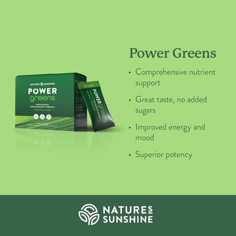Nature's Sunshine - Nature’s Sunshine Power Greens – Superalimentos Verdes de Alto Desempenho (Pacotes para Levar) | 100% Natural | Marca Nature’s Sunshine