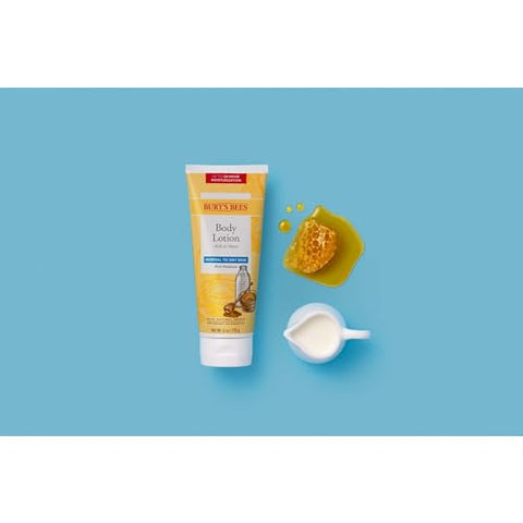 Burt's Bees - Burt’s Bees Presentes de Natal: Loção Corporal com Leite e Mel, Hidratante para Pele Normal a Seca, 98,6% de Origem Natural, 6 oz (177 ml)