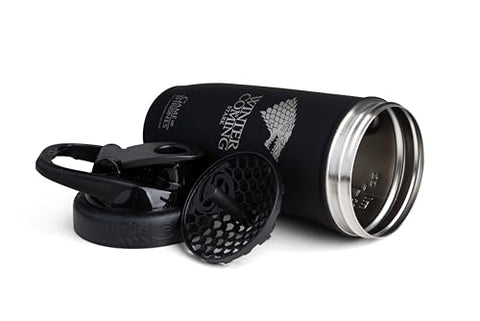 Reforce Garrafa Shaker de Aço Inoxidável | GOT Winter Is Coming | 700 ML / 23.5oz Garrafa Esportiva Leve Não Isolada com Tampa Macia | À Prova de Vazamentos, Livre de BPA - Smartshake