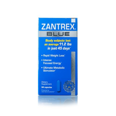 Zantrex - Suplemento para Perda de Peso Blue – Pílulas para Emagrecimento – Suplementos Dietéticos para Perda de Peso – Suplemento para Perder Peso – Pílulas Energéticas e para Perda de Peso – 84 Unidades