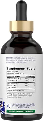 Fulvic Acid Drops 118 ml | Minerais Traços Líquidos | Suplemento Iônico | Vegetariano, Não-OGM - Carlyle