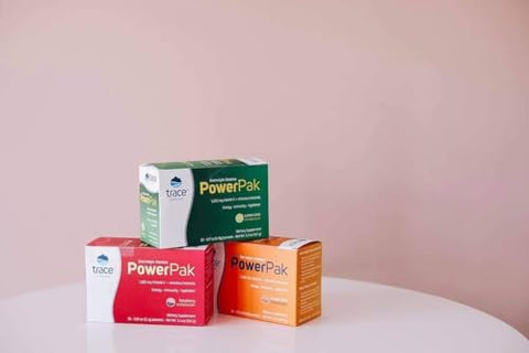 Power Pak Pó Eletrólito | 1200 mg Vitamina C, Zinco, Magnésio | Fortaleça a Imunidade, Hidratação e Energia Natural | Açaí | 30 Pacotes - Trace Minerals