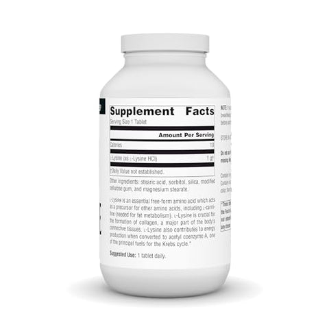 L-Lysine 1000 mg – Suplemento de Aminoácido para Formação de Energia - Source Naturals