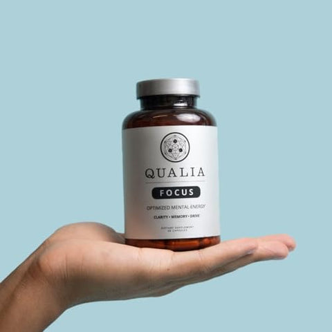 NEUROHACKER COLLECTIVE - Qualia FOCUS – Suplemento Cerebral para Energia Mental Sustentada, Alerta e Concentração – 60 Cápsulas