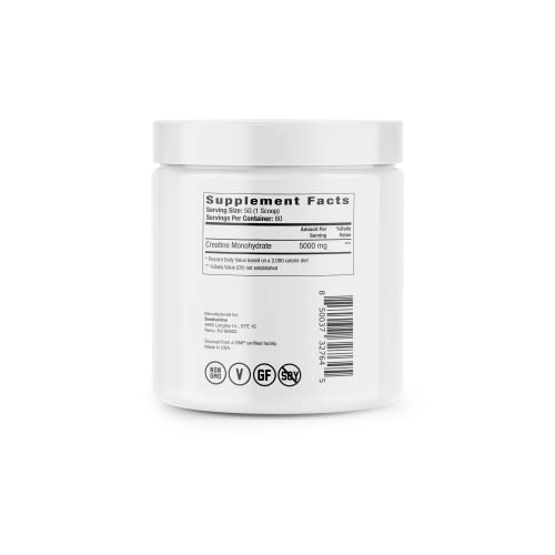 Creatine Monohydrate | Melhor Pó de Creatina Micronizada, Kre-Alkalyn para Potência, Força e Desempenho (Sem Sabor, 60 Porções) - Swolverine