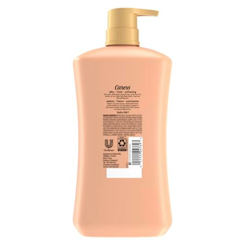 Body Wash com Pump, Seda Diária Pêssego Branco – 250ml - Caress