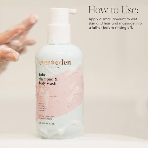 Shampoo e Sabonete Líquido para Bebês 250 ml | Cuidados Limpos e Naturais para Bebês | Não-tóxico e Livre de Fragrâncias | Ingredientes à Base de Plantas e Orgânicos - Evereden