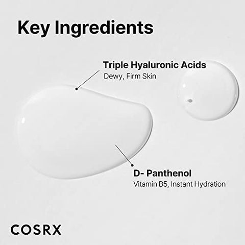 Hydrium Triple Hyaluronic Moisture Ampoule 40ml | Soro Viscoso de Ácido Hialurônico | Cuidados com a Pele Coreanos, Livre de Testes em Animais, Livre de Parabenos - COSRX