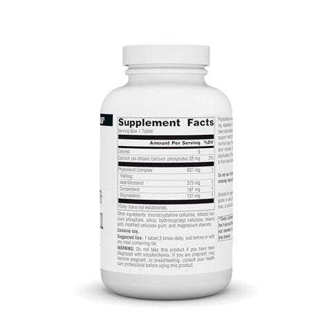 Mega Strength Beta Sitosterol 375mg – 120 Comprimidos | Suplemento de Saúde para o Sistema Imunológico e Cardiovascular - Source Naturals