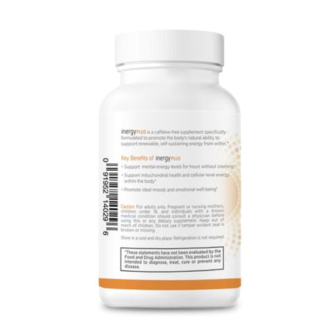 InergyPLUS | Vitaminas Energéticas para Mulheres, Fadiga, Suplementos Naturais de Energia para Foco | Vitamina B12, Ácido Fólico, Rhodiola Rosea, Cordyceps, CoQ10, Livre de Cafeína | - BB Company