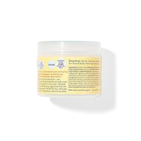 Creme de Calêndula | Creme Facial Ultra-Suavizante para Bebês | 100% à Base de Plantas | Calêndula Orgânica Aloe Vera | Fragrância de Lavanda | Loção para Pele Sensível do Bebê | Alergia - California Baby