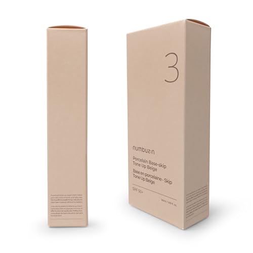 numbuzin - Base Porcelana Numbuzin No.3 | Acabamento em Pó, Cobertura Leve e Natural | Tonalidade Bege | 50ml