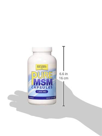 Pure MSM Cápsulas | Suplemento de Enxofre Ajuda a Suportar Conforto Articular, Colágeno | 60 Cápsulas | Marca Natural Balance - Natural Balance