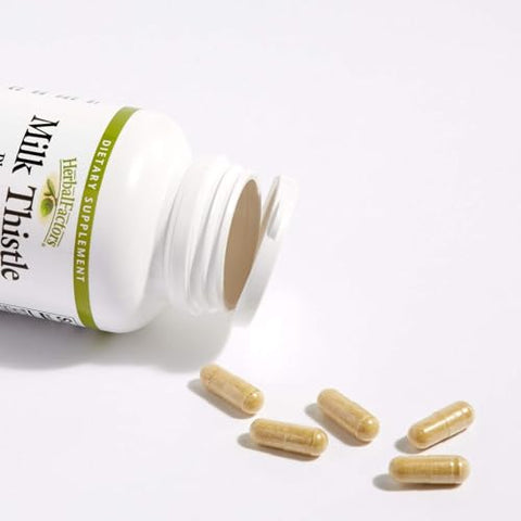 HerbalFactors by Natural Factors – Cápsulas de Cardo Mariano, Dente-de-leão e Cúrcuma para a Saúde do Fígado – 90 cápsulas (90 porções)