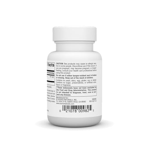 Geléia Real, 500mg, 60 Cápsulas – Potencialize sua saúde com a Geléia Real da Source Naturals - Source Naturals