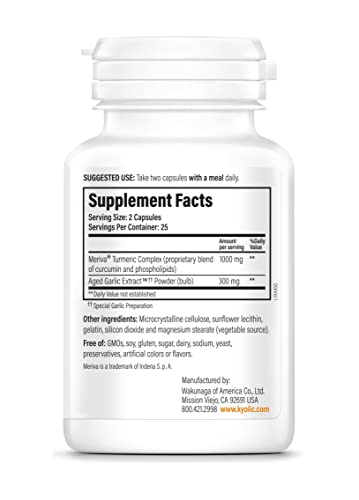 Aged Garlic Extract Fórmula 111, Resposta Saudável à Inflamação, 50 Cápsulas (Embalagem Pode Variar) - Kyolic