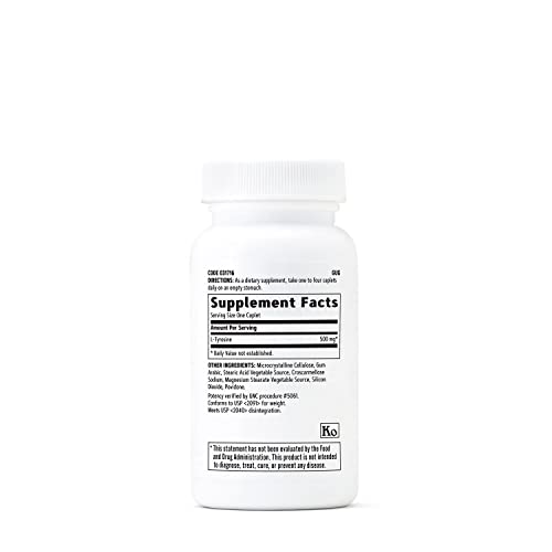 L-Tyrosine 500mg: Suporte para Atividade Normal e Saudável do Sistema Nervoso - GNC
