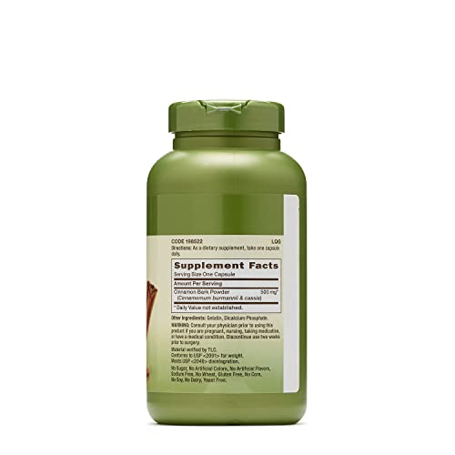 Herbal Plus Canela em Casca 500mg, 200 Cápsulas, Erva Ayurvédica Tradicional - GNC