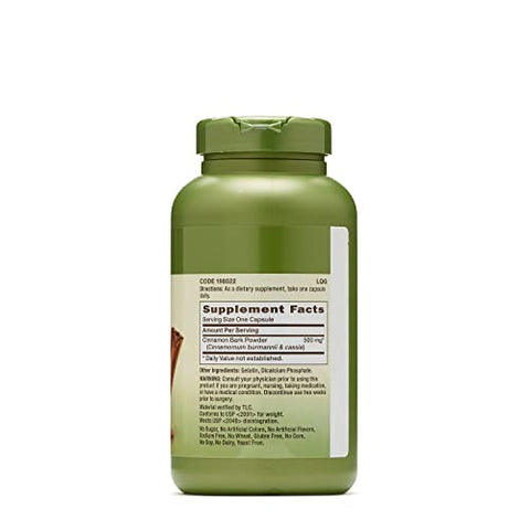Herbal Plus Canela em Casca 500mg, 200 Cápsulas, Erva Ayurvédica Tradicional - GNC