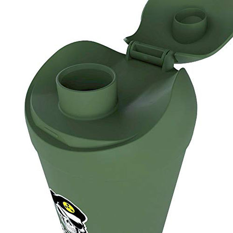 Bomb | Garrafa Shaker Temática Militar | Copo à Prova de Vazamentos com Compartimento de Armazenamento | Misture Pós Proteicos - Battle Shakers