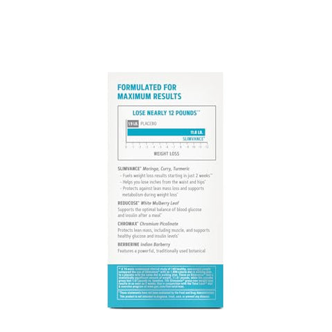 Total Lean GlucaTrim – 120 Cápsulas (60 Porções) | Queime gordura e controle o apetite | Fórmula avançada | Marca GNC - GNC