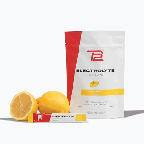 Pó de Suplemento de Eletrólitos em Pó para Hidratação Rápida por Tom Brady-Limonada, 15 Stickpacks. Natural, Fácil de Misturar. Baixo Açúcar, Baixa Caloria, Vegano. Livre de Laticínios, Glúten - TB12